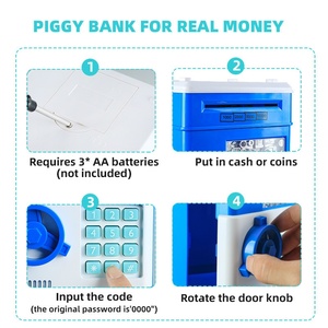 Cross-border Children's Piggy Bank Automatic <b>Roll</b> Money Fingerprint Electric Large Capacity Simulation Deposit Machine Toy - Product Image 3