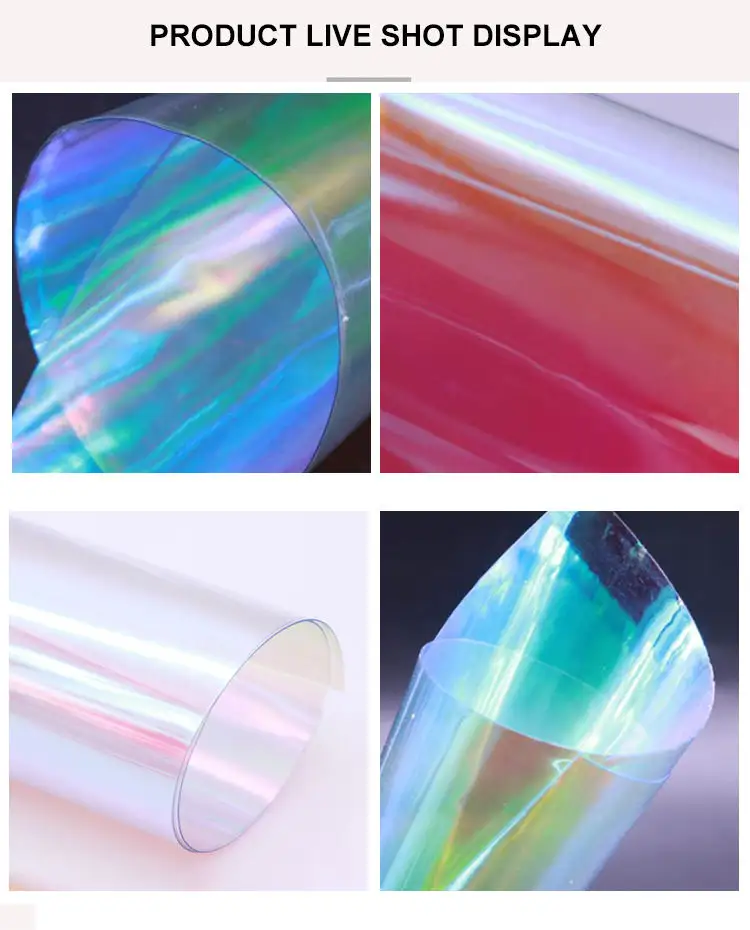 Pvc-folienrolle transparente pvc-regenbogen-regenmantel 0,3-0,8 mm 54 zoll farbige transparente pvc-folie