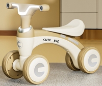 Mini vélo d'équilibre mignon 3-en-1 pour enfants de 1 à 3 ans, voiture électrique à roulettes avec toboggan pour tout-petits, fabriqué en plastique durable