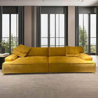 Design italien de luxe minimaliste intérieur tufté maison modulaire salon sectionnel cuir tissu canapé pour salle à manger projet de villa