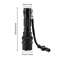 Linterna LED de Seguridad Recargable de 1200 Lúmenes, Linterna Táctica LED para Armas, Linterna con Zoom