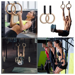 Anillas de Gimnasia de Madera de Abedul de 32 mm con Correas Ajustables, Equipo de <span class=keywords><strong>Calistenia</strong></span> y Entrenamiento de Fuerza para Gimnasio <span class=keywords><strong>en</strong></span> Casa - Product Image 6