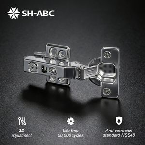 Cerniere per Mobili <span class=keywords><strong>3D</strong></span> a Scomparsa in Acciaio Inossidabile per Porte da Cucina, Regolabili, Resistenti, con Chiusura Ammortizzata, Eco-Friendly, Design Moderno, Facili da Installare - Product Image 1
