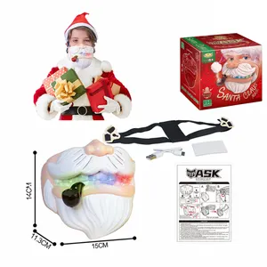 Chenghai Samtoycn Stemwisselaar Kids Kerst Masker Mond Interactie Speelgoed Plastic Hoofddeksels Feestmaskers Met Licht En Usb