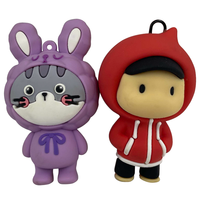 Porte-clés 3D avec logo personnalisé Porte-clés PVC personnalisé souvenir mode dessin animé