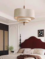 Lustre de plafond pour cuisine de restaurant de style japonais Wabi Sabi, LED E27, tissu vintage, fer, haute luminosité, garantie de 3 ans