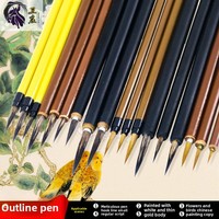 Pincel Guizhi de Pelo de Rata para Pintura China y Caligrafía, con Textura de Rama de Flor y Pelo de Lobo para Delineado