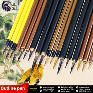 Pincel Guizhi de Pelo de Rata para Pintura China y Caligrafía, con Textura de Rama de Flor y Pelo de Lobo para Delineado - Product Image 3