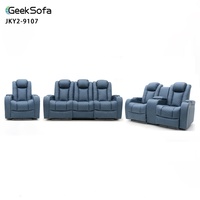 Canapé inclinable électrique de luxe Geeksofa pour 6 personnes, ensemble de sièges 3+2+1 avec console et table rabattable pour cinéma