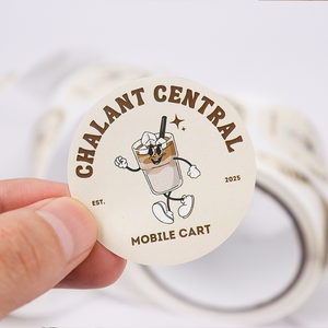 Etiquetas Adhesivas Circulares al por Mayor, Rollo de Etiquetas de Marca, Etiquetas Redondas Resistentes al Agua, Etiquetas de Vinilo con Logotipo Personalizado - Product Image 2