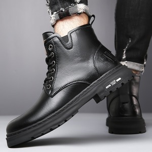 Autumn Winter <b>Men's</b> <b>Shoes</b> British Style Martin Boots High Top <b>Work</b> Boots Thick Sole Waterproof Non-Slip Hiking Boots for <b>Men</b> - Product Image 4