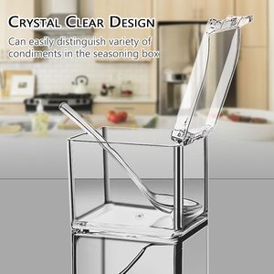 Kitchen Multifunctional Acrylic Clear Food Grade Airtight Spice Storage <b>Canister</b> <b>Set</b> with Lids Injection-Molded - Product Image 3