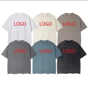 OEM Tùy Chỉnh Thiết Kế Người Đàn Ông Của T-Shirt Cổ Điển Axit Rửa Quá Khổ 100% Cotton Crew Cổ T Áo Sơ Mi Trống T Áo Sơ Mi & Áo Nỉ Unisex