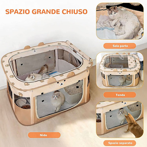 Parque de juegos profesional y resistente para perros pequeños y gatos, con cubierta de techo extraíble y lavable, diseño multipanel, tipo tienda de campaña de viaje, en tela Oxford. - Product Image 4