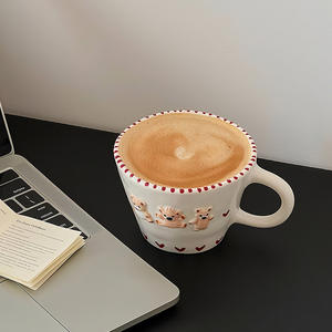 Tazza per <span class=keywords><strong>Caffè</strong></span> e Tè al Latte con Design Creativo a Forma di Orso in Smalto Resistente alle Alte Temperature Design Moderno e Semplice - Product Image 1