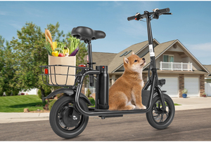 Pequeño y portátil SAMEBIKE 250W 350W Motor Plegable Barra de mano Scooter eléctrico E-scooter con cesta de asiento - Product Image 6