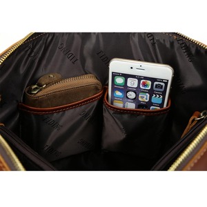 Drop Shipping Sac à bandoulière de luxe 13 pouces en cuir véritable étanche Fashion England Style Soft Laptop Briefcase - Product Image 6