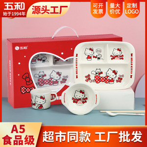 Doraemon Kids Tableware Set Melamine Bowl Cup Spoon Chopsticks Cartoon Design For Children Dining - Product Image 5