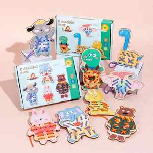 Kualitas tinggi aktivitas Montessori kayu Set permainan benang anak usia 5-7 tahun kotak sempurna hadiah mainan pendidikan dini anak-anak - Product Image 1