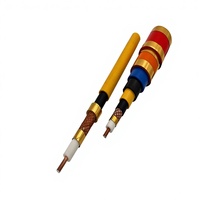 Cable Coaxial Blindado 50-9 con Cubierta Exterior Amarilla Anti-interferencias, Cable de Señal Estable para Instalación de Cableado de Señal