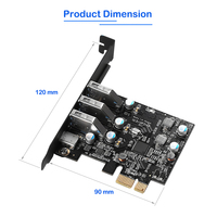 Tarjeta de Expansión PCI Express X1 a USB 3.0 de 4 Puertos + Tipo-C, 5Gbps Super Speed para PC de Escritorio con Windows/Linux, Material PCB en Stock