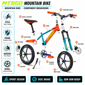 <span class=keywords><strong>Bicicleta</strong></span> <span class=keywords><strong>Infantil</strong></span> MTBGO de 3 a 8 Años, Importada, Servicio OEM, <span class=keywords><strong>Bicicleta</strong></span> de Montaña para Niños de 20 Pulgadas, <span class=keywords><strong>Pegatinas</strong></span> Personalizables, Colores Brillantes, para Niños - Product Image 2