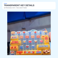 Mainan Fidget Keyboard Mekanik Penghilang Stres untuk Meja Kantor Dewasa, Gantungan Kunci Tombol Klik, Hadiah