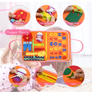 Tablero ocupado de fieltro Montessori para niños, <span class=keywords><strong>libro</strong></span> de tablero sensorial educativo para niños pequeños, <span class=keywords><strong>libro</strong></span> ocupado de fieltro para bebés - Product Image 3