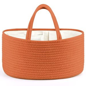 Cuerda de algodón portátil tejida viaje fieltro bebé guardería bolsa de almacenamiento de pañales bebé pañal <span class=keywords><strong>Caddy</strong></span> organizador para regalo recién nacido - Product Image 6