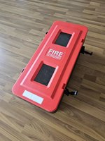 Armoire murale pour extincteur en plastique, double porte, avec fenêtre de visualisation