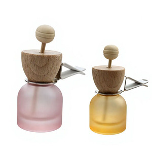 10ML Frosted <b>Car</b> <b>Diffuser</b> Perfume Vent Clip With Wooden Lid Pink And Yellow Round Shape For Home <b>Fragrance</b> - Product Image 1