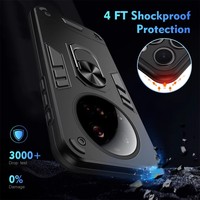 Étui de téléphone hybride PC TPU pour Xiaomi Redmi Note 15 5G/Note 15 Pro 5G/Note 15 Pro +5G avec support magnétique, coque de protection