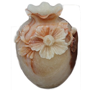 Vase en pot sculpté à la main en pierre blanche de roche solide diverses couleurs conception unique décoration de jardin naturel diverses couleurs jardin en pierre - Product Image 2