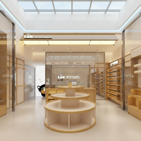 Comptoirs d'exposition lumineux en métal sur mesure - Marque Maxsen, dos solide rectangulaire, couleur et taille personnalisées pour librairies, cafés, lieux culturels