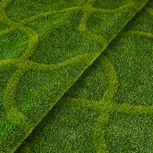 3D Grass Popular Pattern Garden Outdoor Carpet Print Artificial Lawn Rectangular Patchwork Custom Logo Synthetic Grass