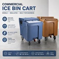 Chariot de transport isotherme en plastique Sunmax 125L pour glace, vente directe usine, avec roues