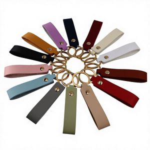 Porte-clés en cuir PU de haute qualité, impression personnalisée du logo, cadeau promotionnel pas cher, design imprimé UV - Product Image 1