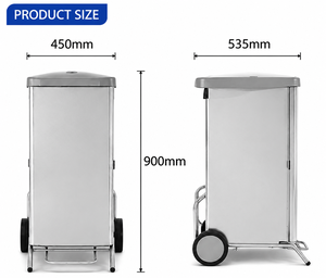 Équipement de cuisine commercial, poubelle mobile en acier inoxydable avec pédale, fournitures pour hôtels et restaurants, poubelle mobile pour cuisine - Product Image 1