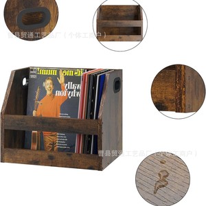 Wooden Retro Vinyl <b>Record</b> Storage Box Rectangle <b>Standing</b> Type For Cd Album Poster Home Desktop Display Study Room - Product Image 4