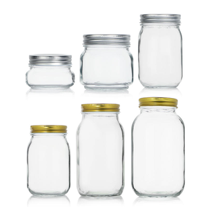 Rõ ràng Glass <span class=keywords><strong>container</strong></span> lưu trữ cho thực phẩm 150ml 250ml 380ml 500ml 750ml lọ & 1 lít cho mứt Dưa Chua Cookies mật ong đóng hộp - Product Image 2