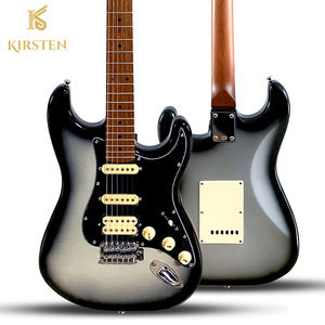 <span class=keywords><strong>Chitarra</strong></span> Elettrica con Consegna Rapida, Pickup Alnico SSH Personalizzati, Manico in Acero da 39 Pollici, Corpo in Pioppo, Rosso e Nero - Product Image 2