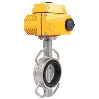 Katup Kupu-kupu DNOVA Baja Tahan Karat AISI 316 Viton DN50-300 16bar -20 hingga 200 ° C, Aktuator Listrik
