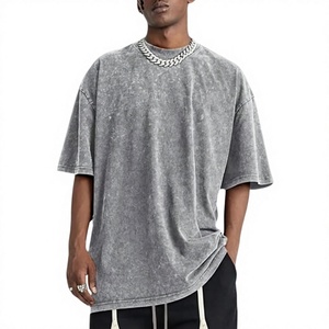 T-shirt Streetwear Oversize en Coton Épais Délavé à l'Acide – T-shirt Vierge Premium – Fabricant OEM ODM - Product Image 1