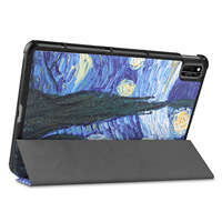 Étui pour tablette applicable pour Huawei Mate Pad 10.4 Honor Tablet V6 Housse de protection pour tablette peinte à trois volets