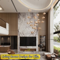 Services de design d'intérieur pour toute la maison Villa de luxe italienne de style 3D Max Rendering Home Decor avec des matériaux de construction