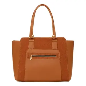 Bolso Tote de Yute Color Camel para Mujer, Marca Fana Itzira, Tamaño Mediano, Diseño de Leopardo, Asa Larga, Cierre de Cremallera, para Uso Publicitario - Product Image 3