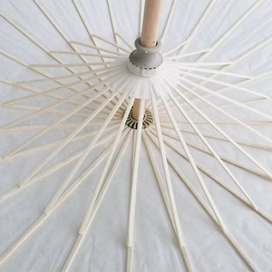 Boda China Paraguas blanco pintado de bambú ecológico Decoración especial para bodas - Product Image 6
