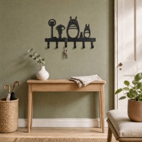 Porte-clés mural en métal en forme d'animal avec 6 crochets, support à clés décoratif en fer noir, utilisé pour l'entrée de la maison et l'organisation du bureau