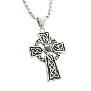 Men's <b>Titanium</b> Steel Cross Pendant With Diamond Round Brilliant Cut Geometric Design Everyday Wear 280190 - Product Image 5