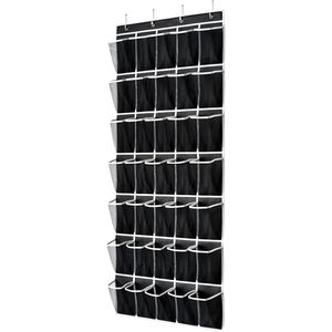 35 Pockets Over The Door Shoe Organizer <b>Hanging</b> Mesh <b>Storage</b> For Shoes Behind Doors On <b>Walls</b> Black - Product Image 1